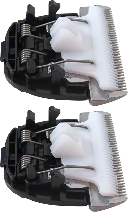 GTDSAOZG pet grooming trimmer replacement heads two pack close up.