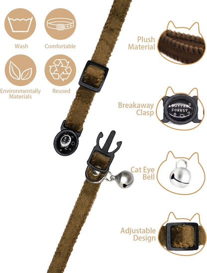 GoldTiger double layer ultra soft kitten collar showing adjustable strap closure.