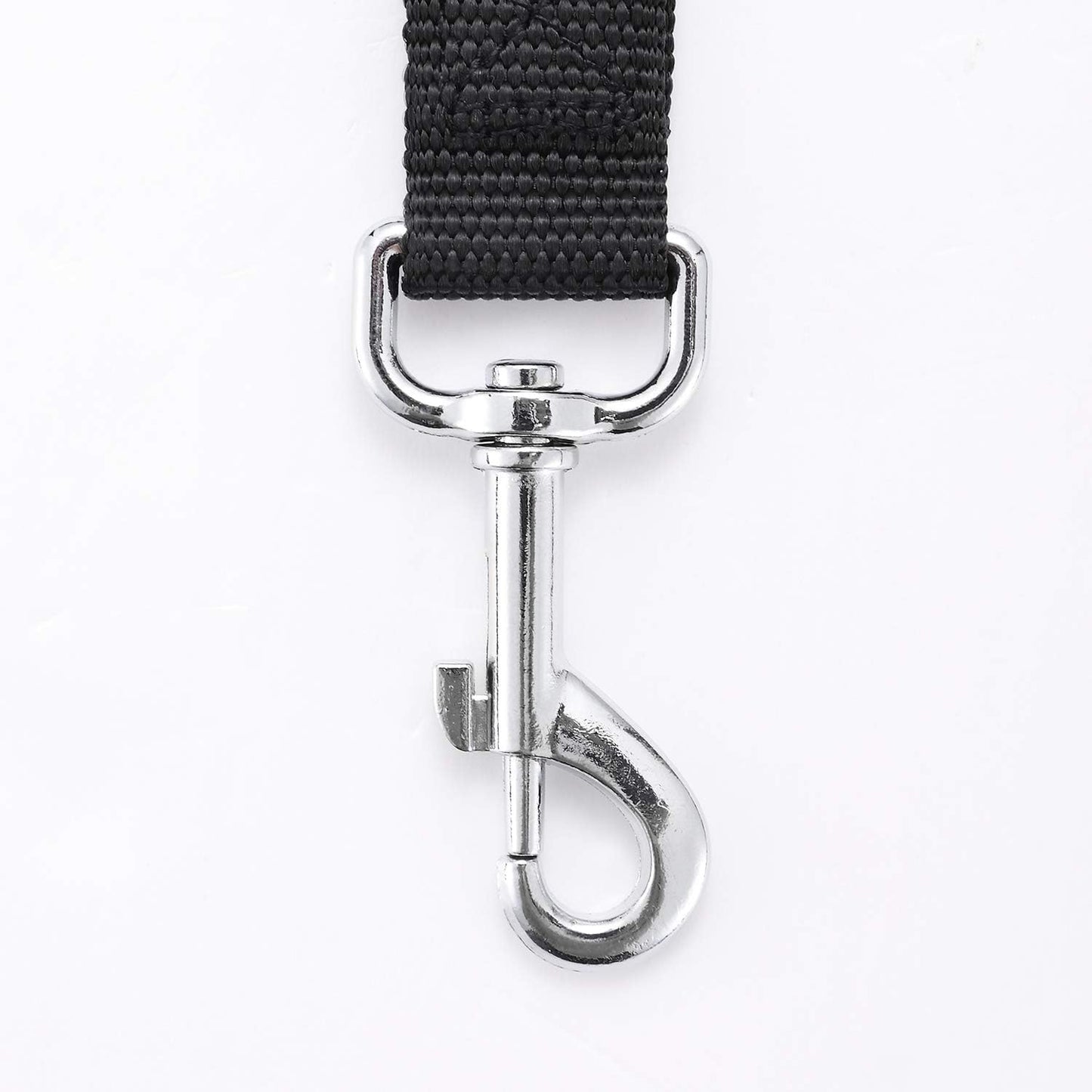 Siumouhoi black dog training lead showing reinforced zigzag stitching