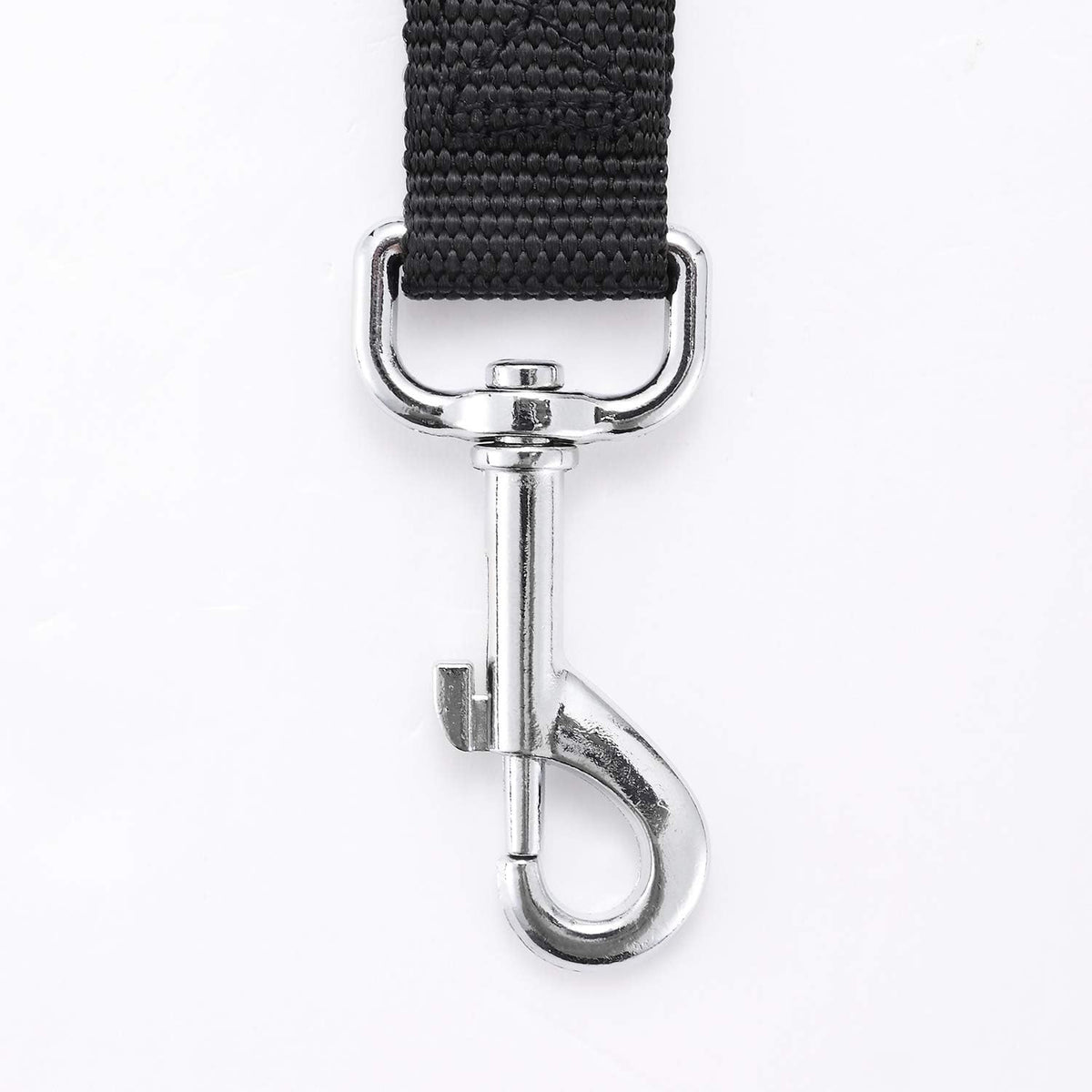 Siumouhoi black dog training lead showing reinforced zigzag stitching