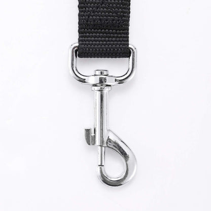 Siumouhoi black dog training lead showing reinforced zigzag stitching