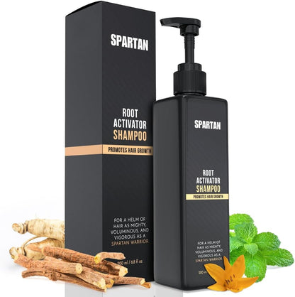 Spartan Root Activator Shampoo front view bottle for hair growth