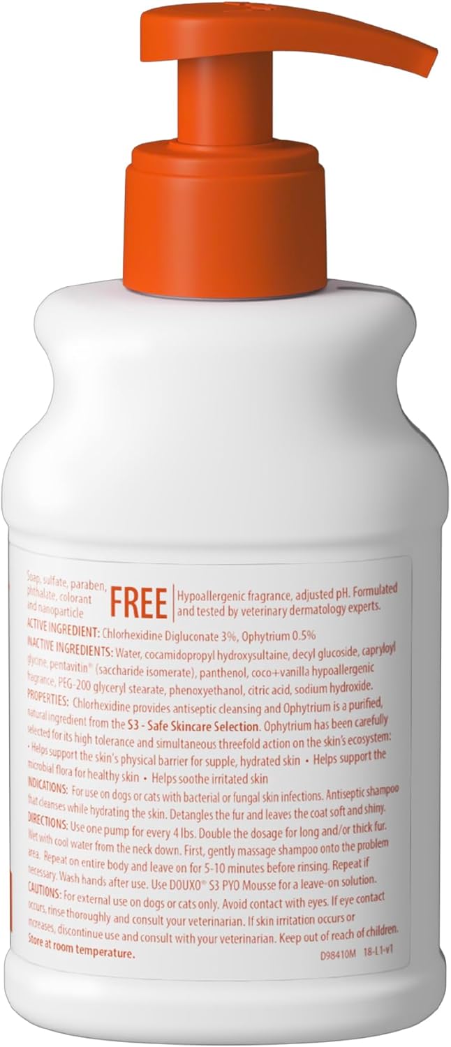 Douxo S3 PYO Medicated Dog Shampoo with 3% Chlorhexidine for Dogs - Antibacterial & Antiseptic Yeast Infection Treatment For Dogs & Cats, Clinically Proven, 6.7 fl oz - Image 9