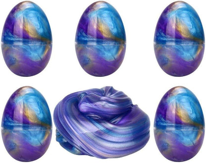 Anditoy 5 Pack Slime Eggs front view showing five colorful galaxy theme containers for kids.