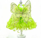 Cat wearing pink and rainbow butterfly princess costume