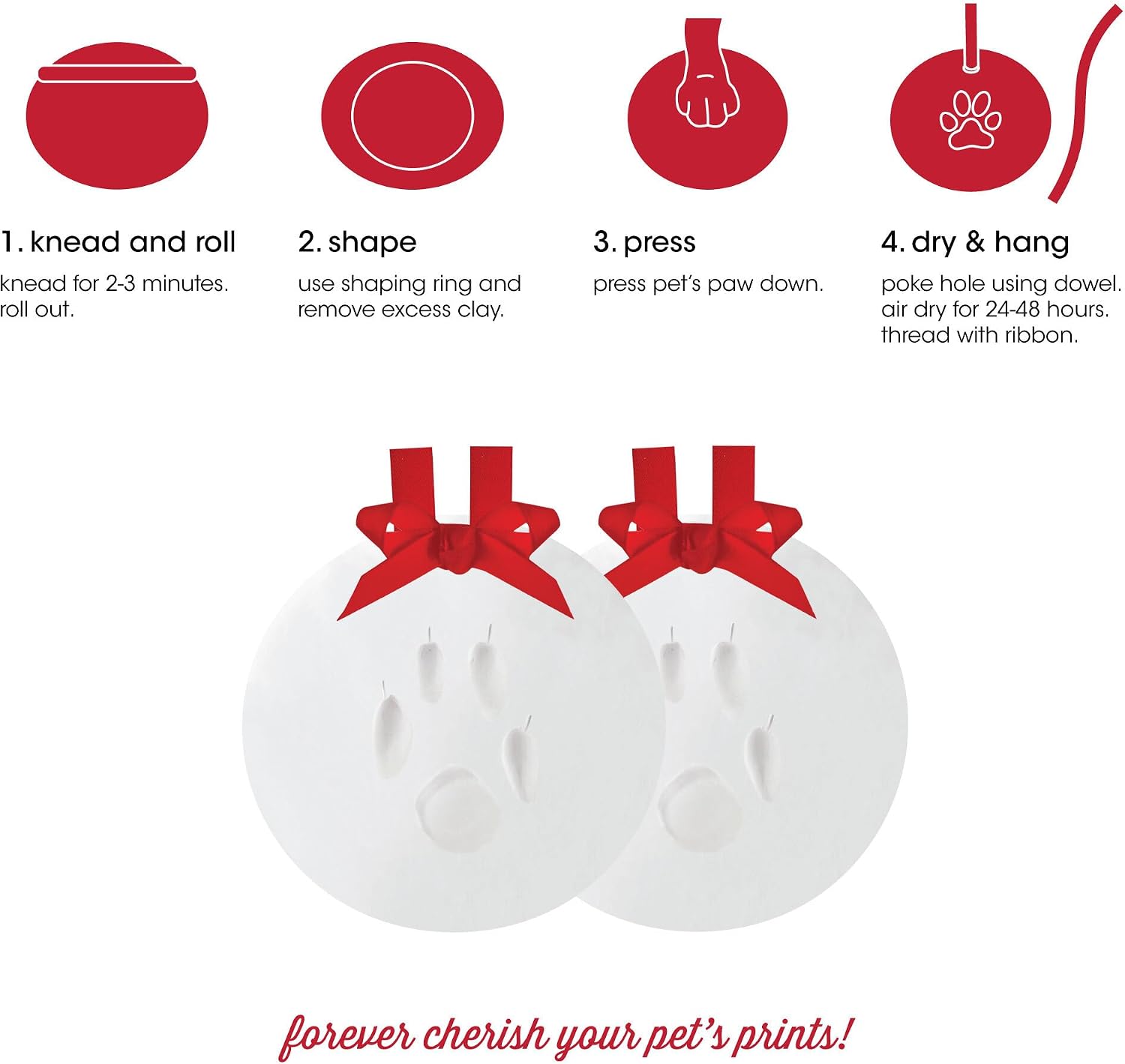 Finished pet paw print ornament on a holiday tree