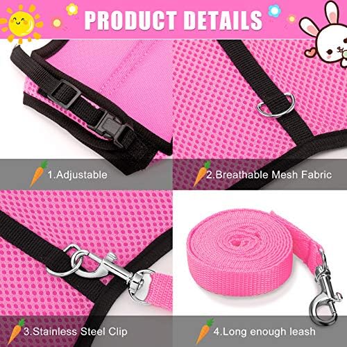 Satinior nylon mesh rabbit harness highlighting the metal D-ring attachment