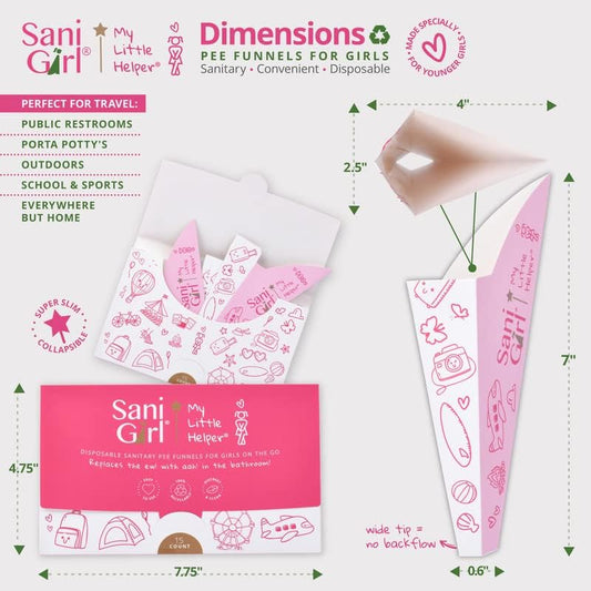 SaniGirl travel potty aid for girls pack of 15 open box