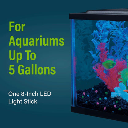 GloFish LED light stick mounted on aquarium rim