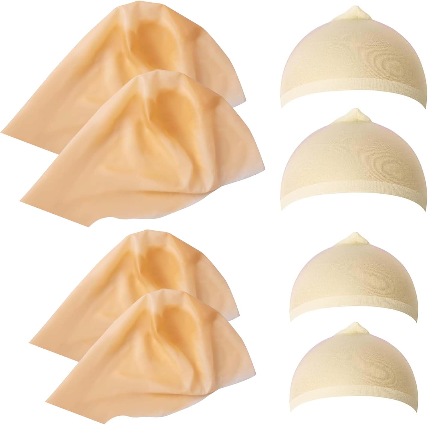 Iceyyyy 8 piece latex bald cap set with wig caps front view