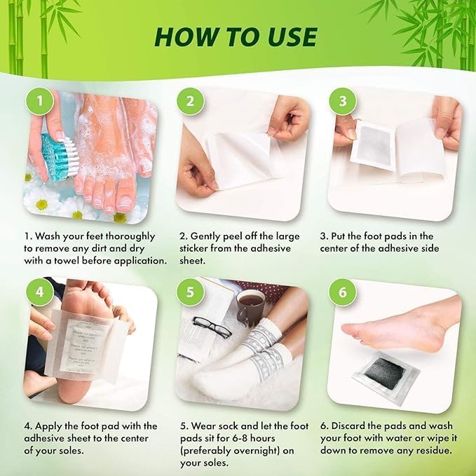 Close up of Kinoki premium foot pad adhesive side for secure overnight fit
