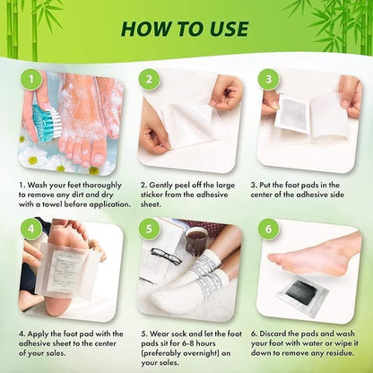 Close up of Kinoki premium foot pad adhesive side for secure overnight fit