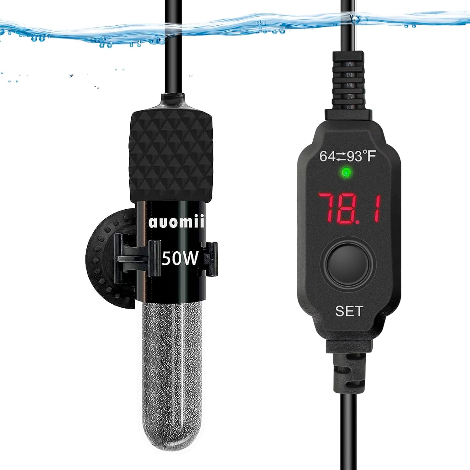 Mini Submersible Aquarium Heater, 25/50/100/150/200/300 Watts Adjustable Fish Tank Heater, Built-in Thermometer, External Temperature Controller, Smart Memory (10 Watts(USB)) - Image 10