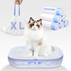 Frnoip jumbo cat litter bags front view packaging box showcasing six rolls of liners