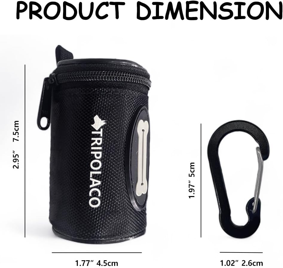 Compact doggy waste bag pouch showing easy release bag dispensing