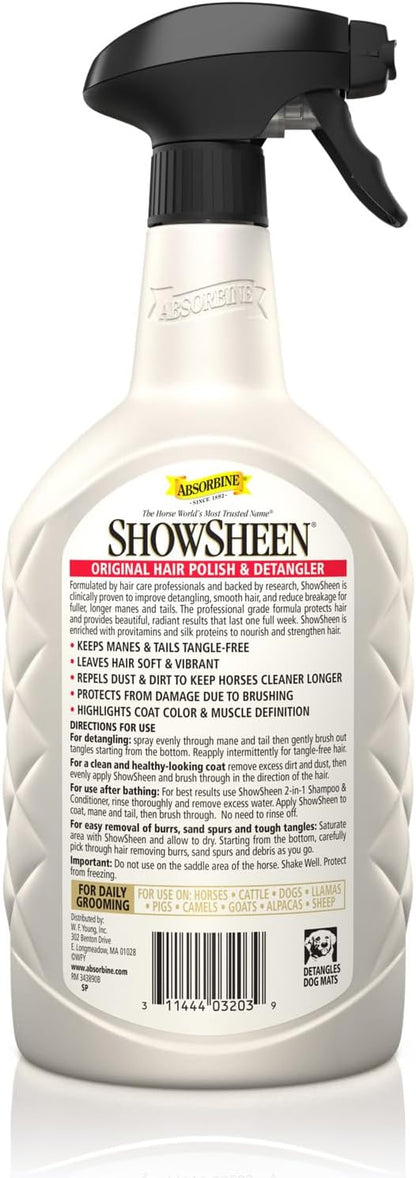 Absorbine imported professional coat detangler spray for dogs and horses