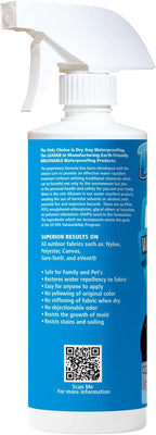 Premium breathable fabric protective spray for dog jackets and outdoor animal performance fabrics.