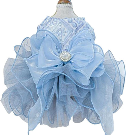 ANIAC Embroidered Dog Dress for Small Dog,Girl Puppy Princess Tutu Dress with Leash Ring,Cat Apparel,Chihuahua Yorkie Clothes for Birthday Wedding (Small, Champagne) - Image 12