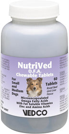 Close up of Vedco NutriVed Zinpro supplement bottle label