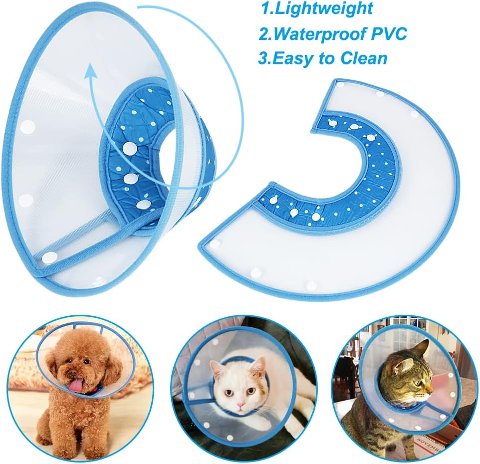 Vivifying lightweight Elizabethan collar for cats after surgery