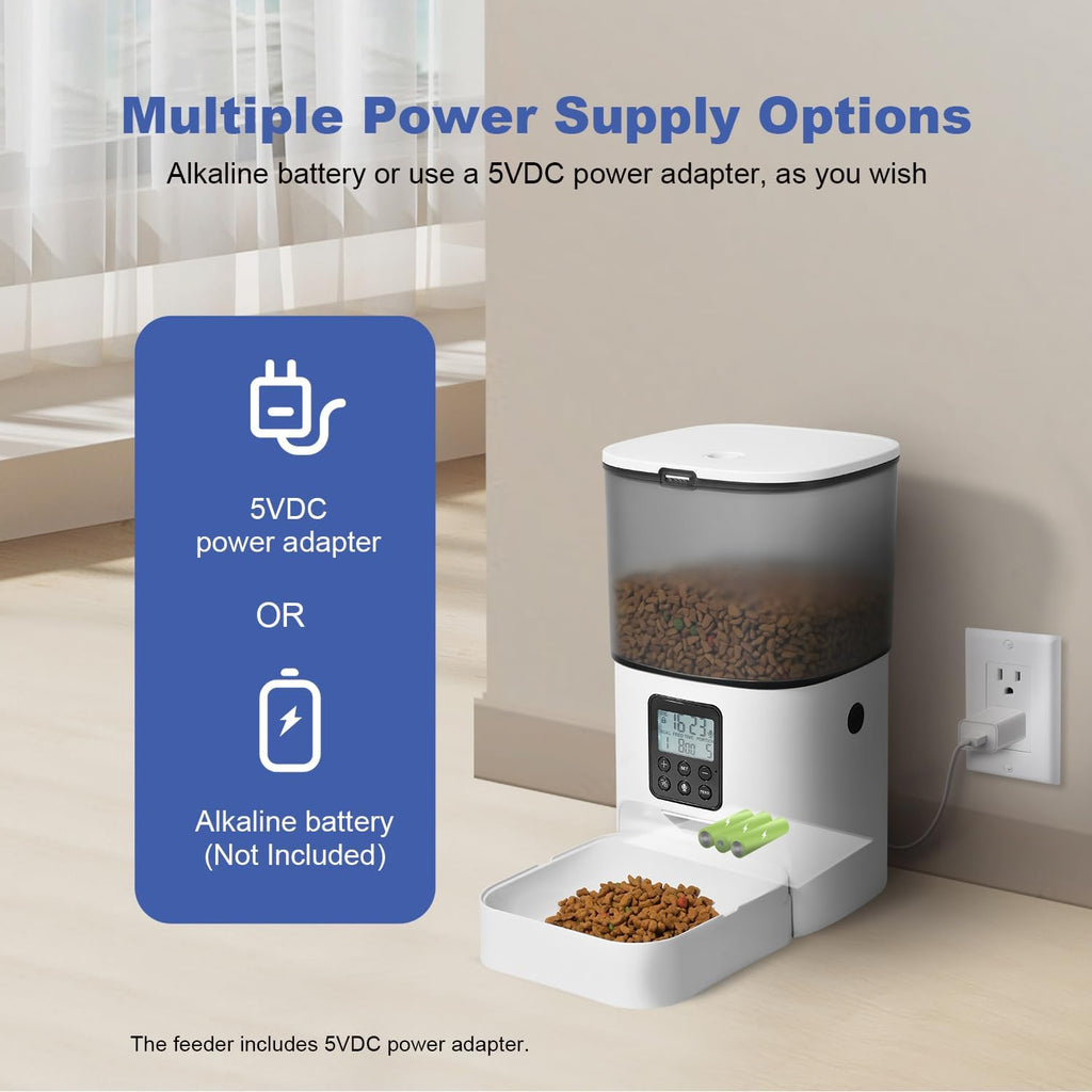 Automatic Cat Feeder,4L Timed CatDog Dry Food Dispenser - Image 3