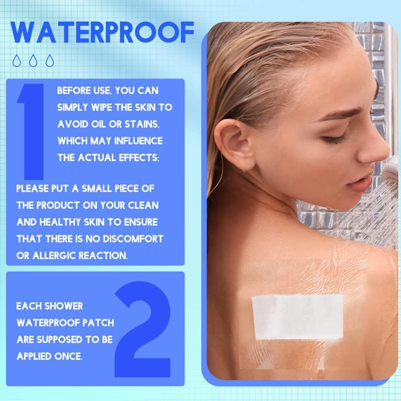 Water droplets sliding off the surface of the transparent waterproof stretch bandage