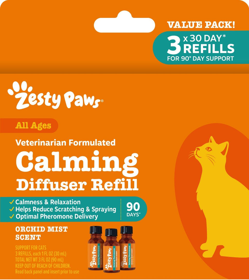 Zesty Paws 30 Day Cat Pheromones Calming Diffuser Plug-in Starter Kit - Cat Calming Diffuser for Cats with Stress, Urine Spraying, Scratching, Excessive Grooming & Aggression - Starter Kit - Image 10