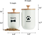 Modern kitchen decor dog biscuit container set in white