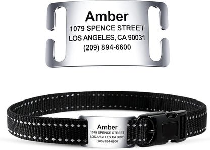 TechMark Dog Tags Personalized for Pets Custom ID Laser Deep Engraving Stainless Steel Ultra Durable, Polished Curved Rectangular Arch, Text ONLY for 3/8" Collars - Image 9