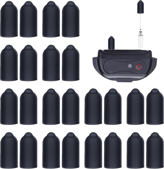 Sliverdew dog shock collar rubber tips front view showing twenty four black conductive sleeves.