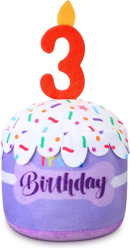 Dansydaisy Dog Birthday Cake Toy Accessories for Girl Boy Gifts, Squeaky Plush Toy for Dog Birthday Party Decor Favor for Large, Medium and Small Dogs(1st,Pink) - Image 10