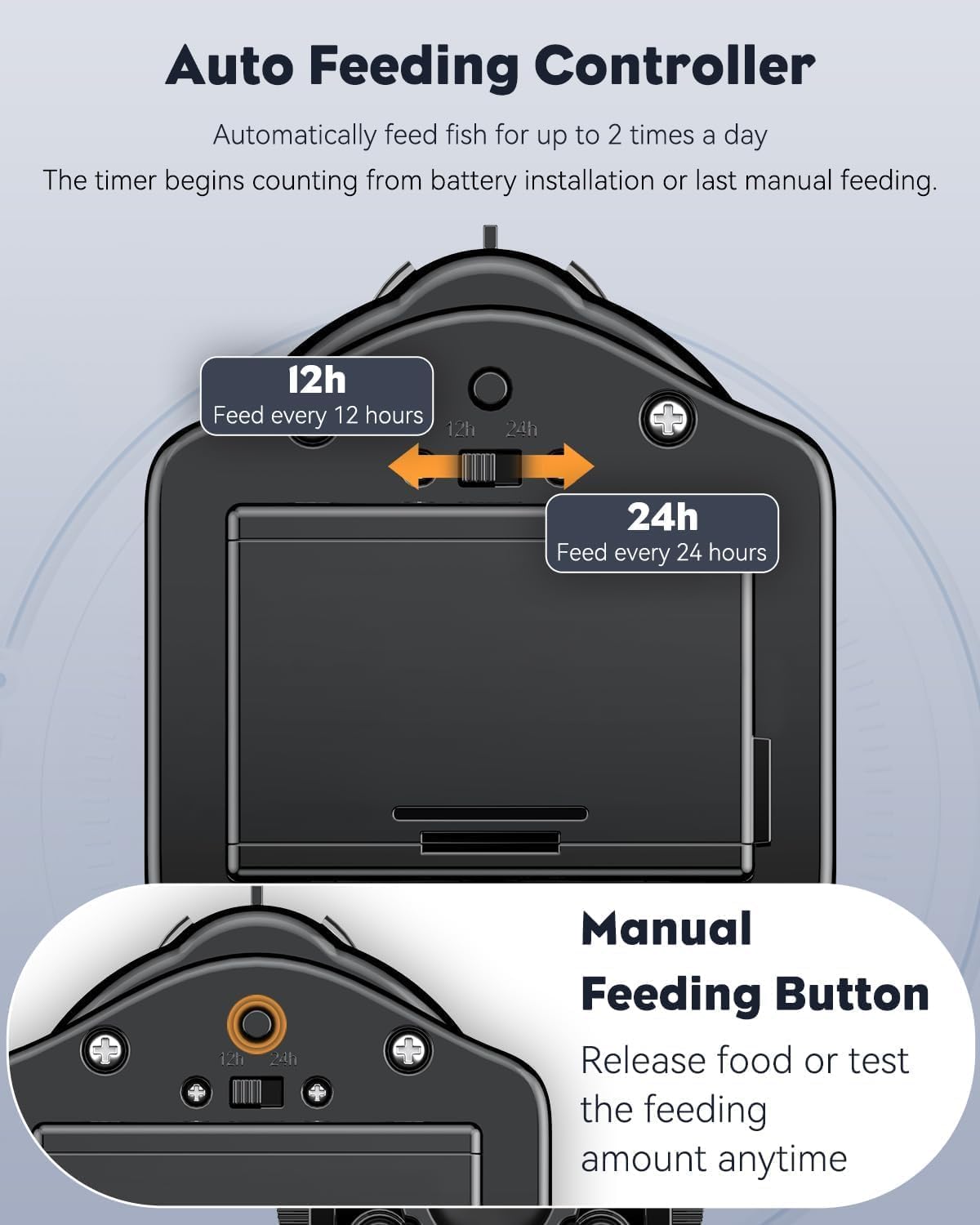Pawfly electronic fish food dispenser transparent cover removal