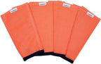 SHOOFLY Horse Leggins front view showing patented orange medium fly boots on a horse.