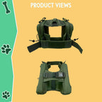 Tactical Dog Backpack Harness - Medium, Army Green, 2 Ample Side Pockets | Water Resistant Saddle Bags for Hiking & Camping, Sturdy Vest Fits Medium & Large Dogs - Image 9