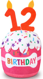 Dansydaisy Dog Birthday Cake Toy Accessories for Girl Boy Gifts, Squeaky Plush Toy for Dog Birthday Party Decor Favor for Large, Medium and Small Dogs(1st,Pink) - Image 12