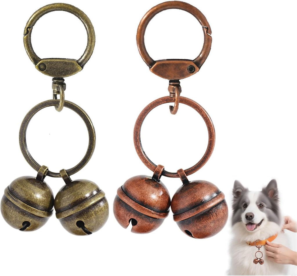 2 Pack Dog & Cat Bells with Engraved Pattern, Extra Loud Brass Bell for Collar with Quick Clasp, Anti-Lost Tracking,Gift Ready Set for Small to Medium Pets Lovers(Silver+Copper,S+M) - Image 14