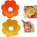 Lanyihome adjustable cat recovery collar pink and yellow flower cones front view