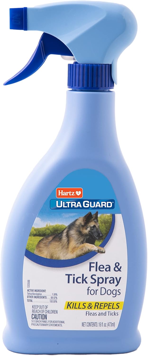 Lifestyle shot of Hartz home spray for flea and tick prevention
