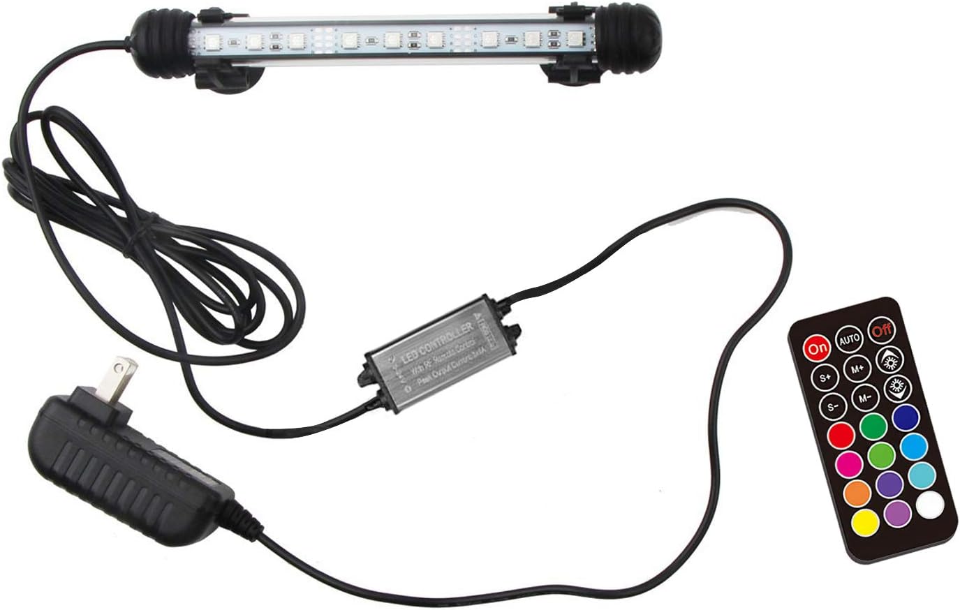 15 inches LED Aquarium Light, 2.5W Fish Tank Light Underwater Light Submersible Crystal Glass Lights, 21 LED Beads 12 Colors 19 Modes Brightness Adjustable Memory Function IP68 Waterproof - Image 10