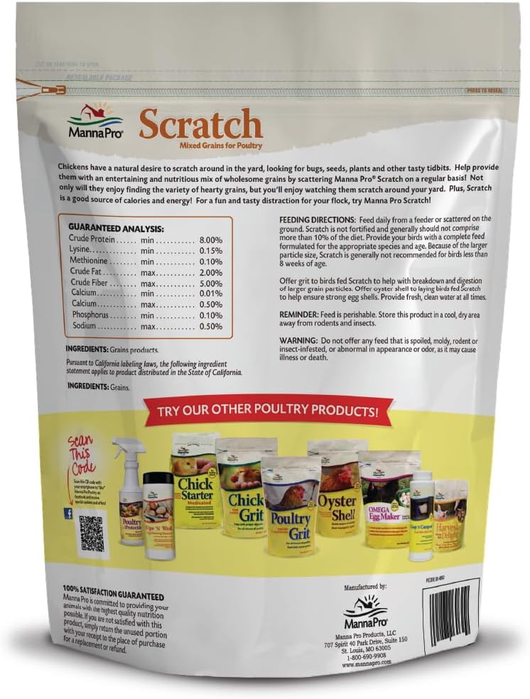 Manna Pro Ultimate Chicken Scratch Feed, Nutrient-Rich Scratch Grain Treat for Chickens and Poultry, Natural Multigrain Blend for Backyard Flocks and Laying Hens, Made in USA, 10 lb Bag - Image 9