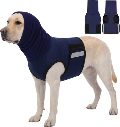 KOESON Soft Dog Calming Vest with Ear Wrap for Extra Large Dogs, Adjustable Dog Anxiety Shirt for Separation, Thunder, Fireworks, Travel, Reflective & Breathable Thunder Jacket for Dogs, Grey XXXL - Image 9