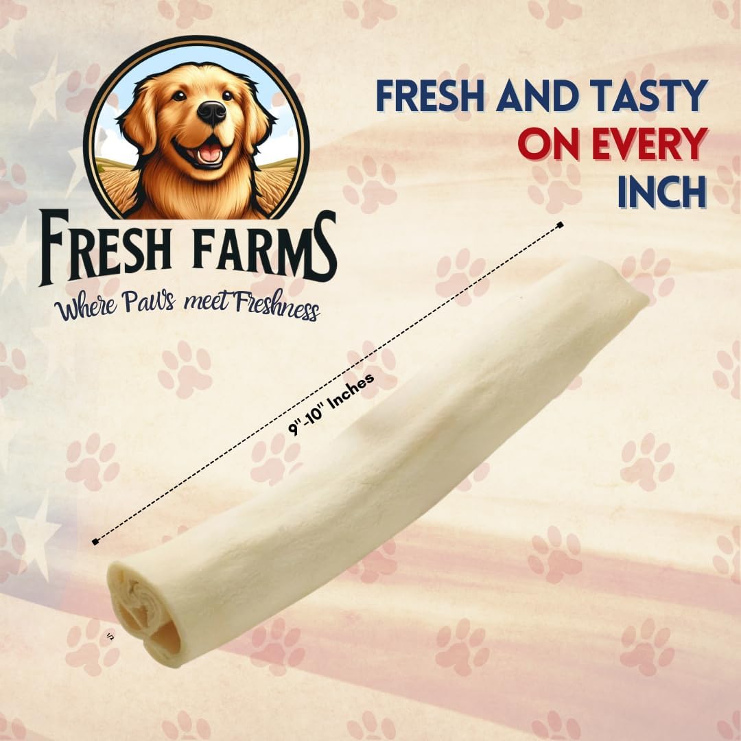 Fresh Farms premium beefhide dog chew sticks displayed out of the value pack