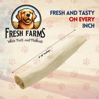 Fresh Farms premium beefhide dog chew sticks displayed out of the value pack