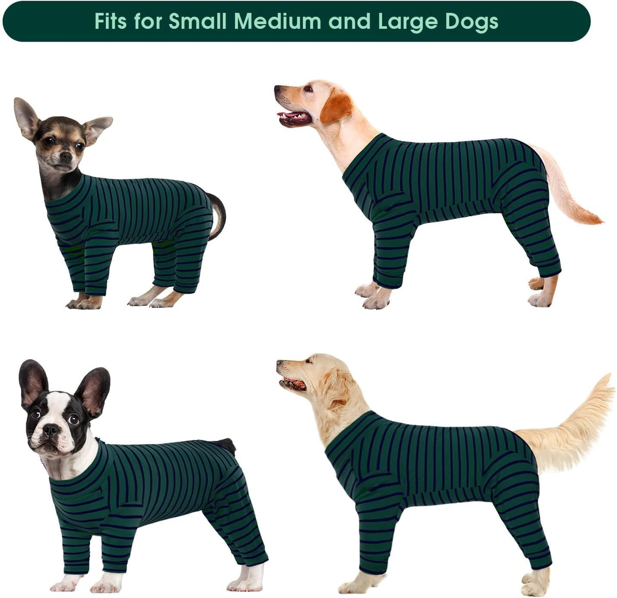 Kuoser long sleeve dog pyjamas demonstrating hair shedding control benefits.