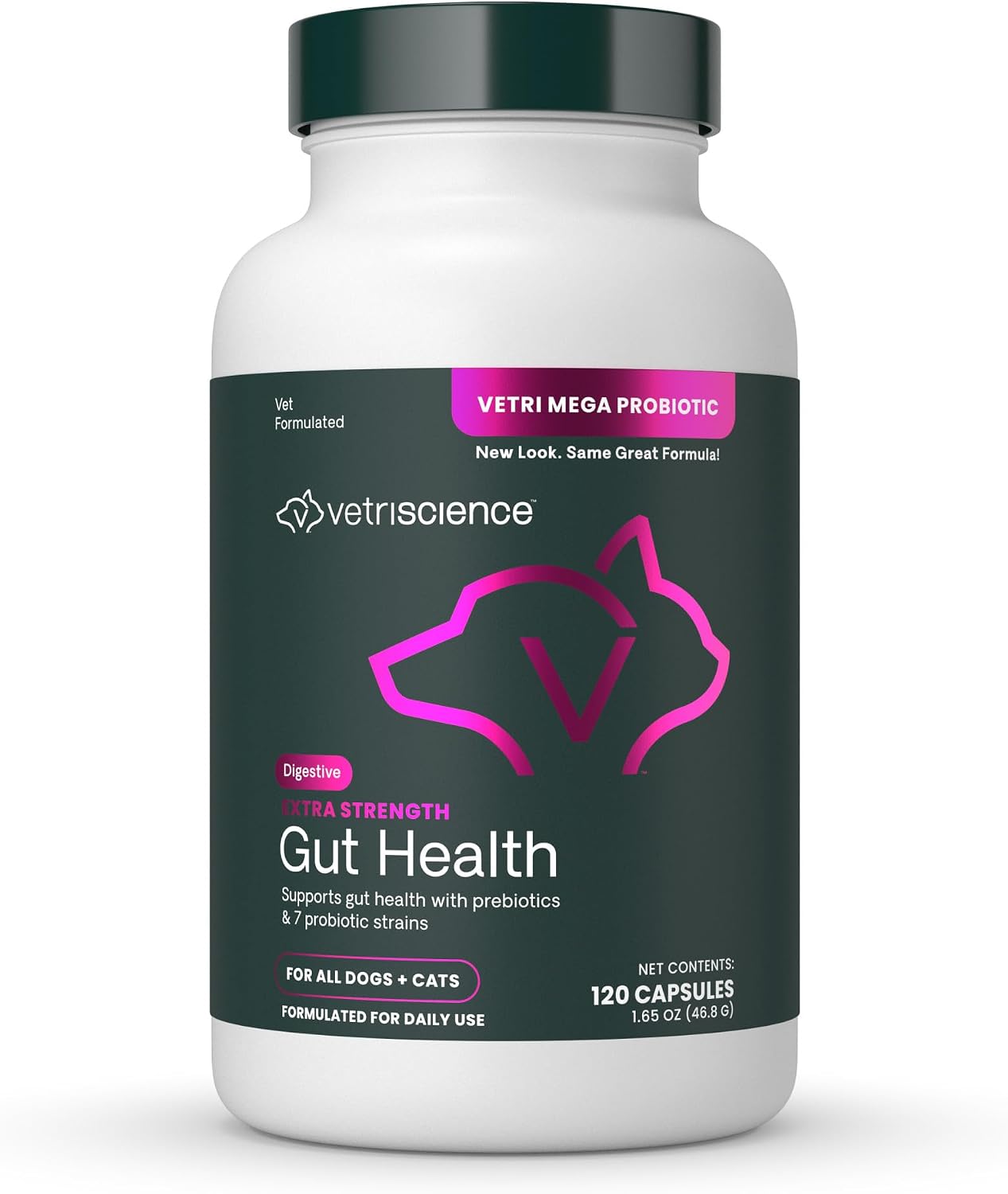 VetriScience Extra Strength Gut Health Probiotic & Prebiotic Digestive Supplements for Dogs & Cats, Gas & Diarrhea & Immune Support, Easy-Open Capsules, 180 Count - Image 11