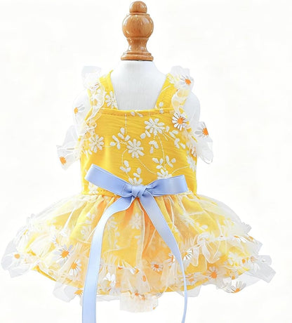 Dog Birthday Outfit Girl Puppy Princess Tutu Dress for Small Dogs Pet Birthday Cake Dresses Cat Birdhay Decoration Haliday Pet Apparel (Coloful, Large) - Image 12