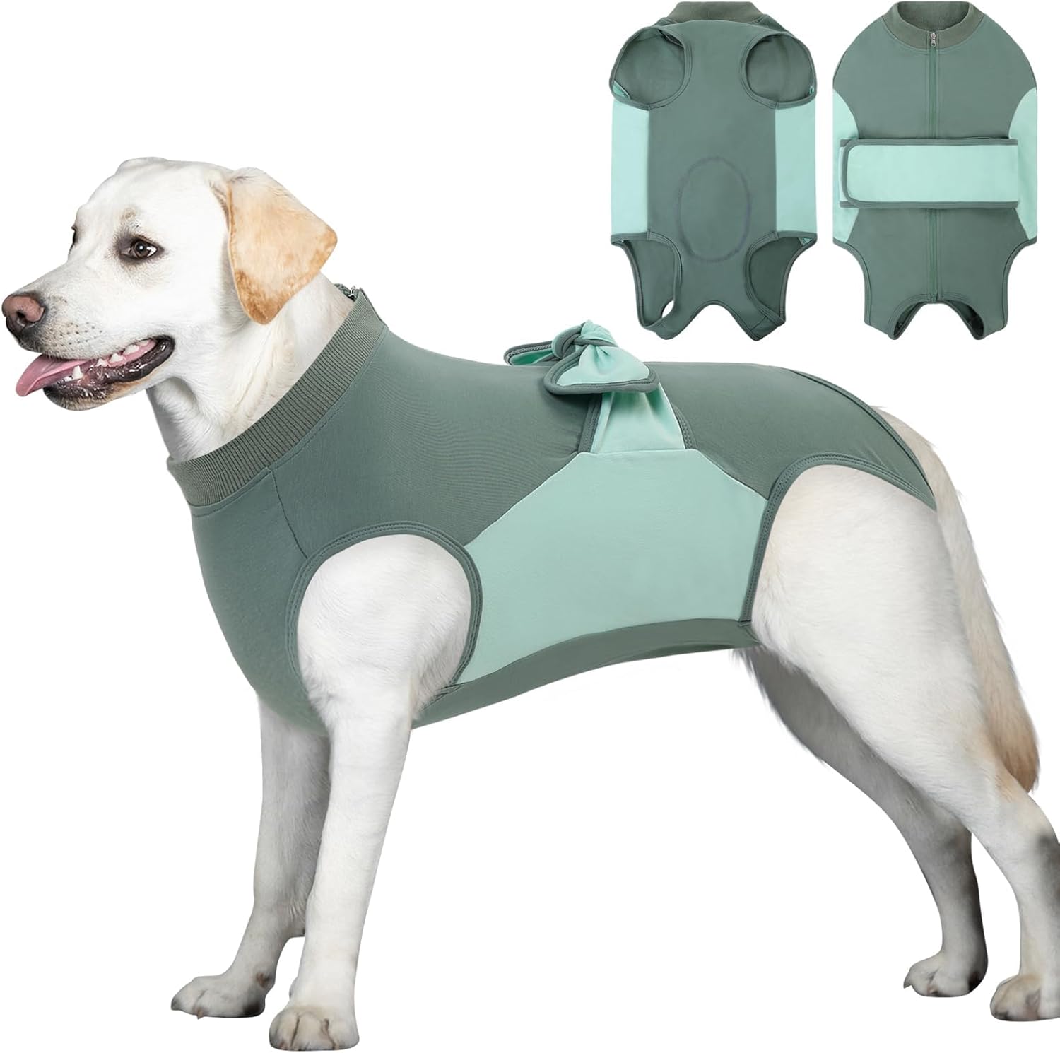 SAWMONG Dog Recovery Suit Male, Cotton Zipper Recovery Suit for Dogs, Dog Onesie for Surgery Female Neuter Bodysuit Prevent Licking Wounds Male, Substitute E-Collar & Cone(Gray, Small) - Image 14
