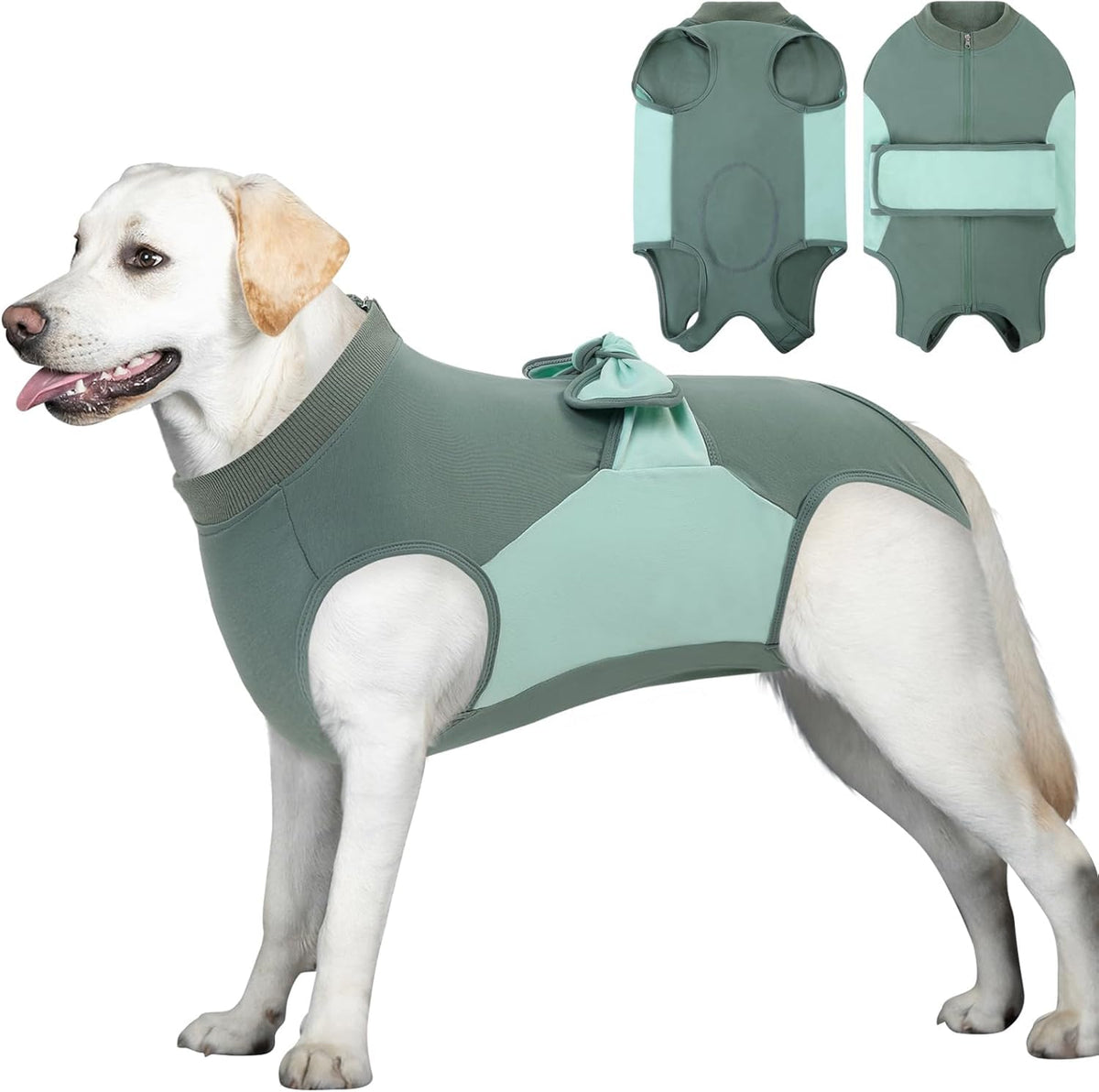 SAWMONG Dog Recovery Suit Male, Cotton Zipper Recovery Suit for Dogs, Dog Onesie for Surgery Female Neuter Bodysuit Prevent Licking Wounds Male, Substitute E-Collar & Cone(Gray, Small) - Image 14