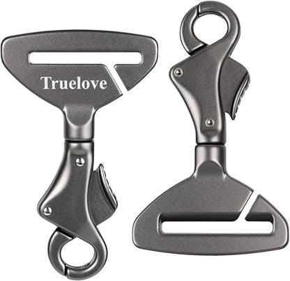 Topsoso dog car restraint clip showing aluminum alloy construction
