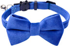 Cat Collar Breakaway with Bell and Removable Bow Tie Safety Buckle Velvet Adjustable 7-11 inches for Kitten Cats (Red) - Image 11
